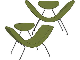 意大利 tacchini reversível 现代单椅,su草图模型下载