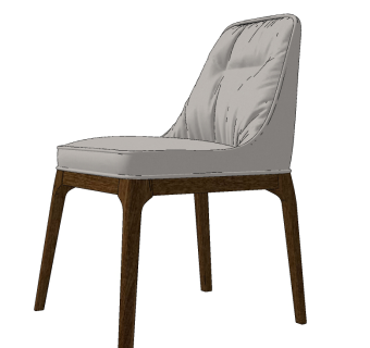 dantone home 现代布艺餐椅,椅子,单椅su草图模型下载