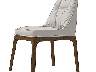 dantone home 现代布艺餐椅,椅子,单椅su草图模型下载