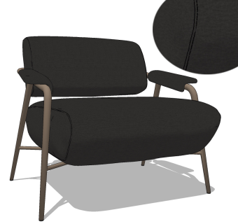 波托科扶手椅su草图模型下载