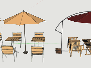 户外桌椅 伞座，遮阳<em>伞</em>su草图模型下载