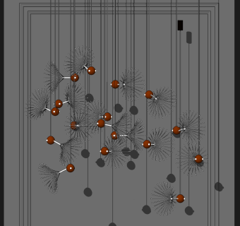 现代艺术吊灯su草图模型下载
