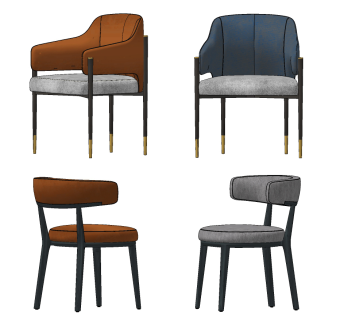 现代单椅,su草图模型下载