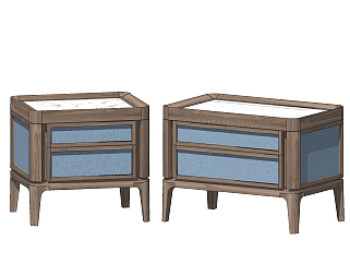 现代木质床头柜,su草图模型下载