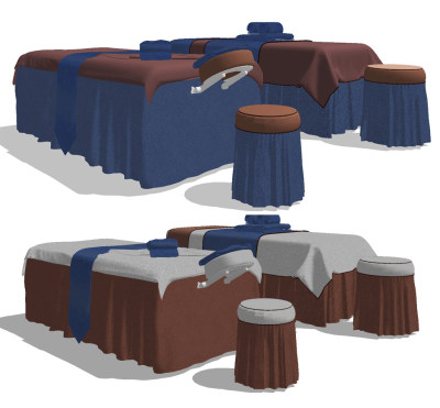 现代美容店院按摩床su草图模型下载