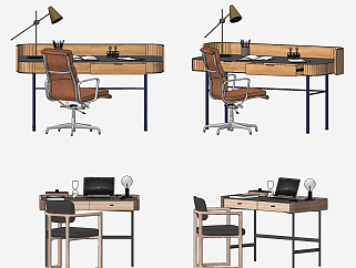 现代写字台<em>学习桌</em>办公桌椅组合su草图模型下载