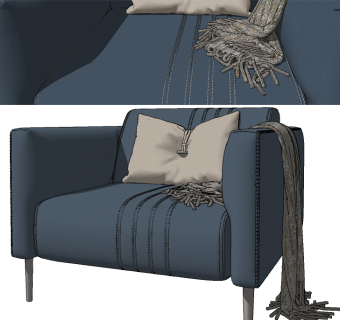 扶手椅‘’休闲椅su草图模型下载