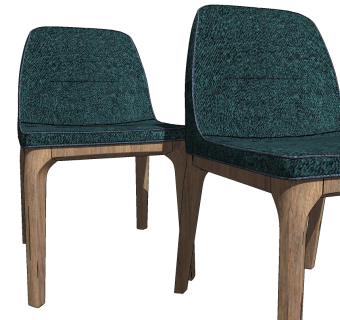 tonin casa 现代实木布艺餐椅su草图模型下载