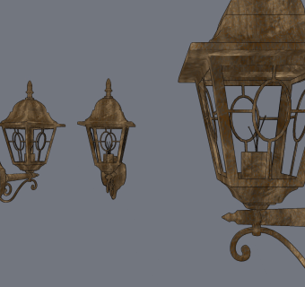 美式铁艺壁灯su草图模型下载