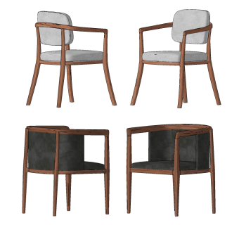 北欧休闲椅,椅子su草图模型下载