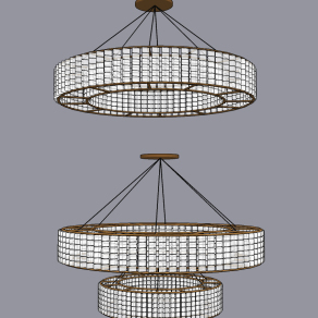 现代圆形水晶灯,吊灯,吊饰 su草图模型下载
