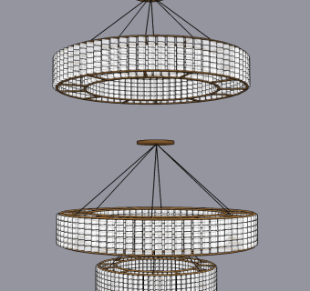 现代圆形水晶灯,吊灯,吊饰 su草图模型下载