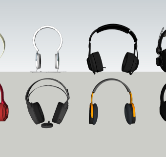 数码产品耳机，耳麦 (1)su草图模型下载