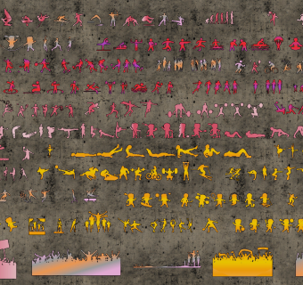 现代运动健身墙饰su草图模型下载