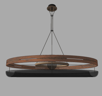 现代环形双层吊灯su草图模型下载