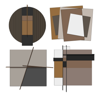 现代墙饰,立体画,装饰画su草图模型下载