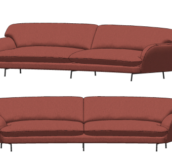 意大利 roche bobois 现代多人沙发su草图模型下载