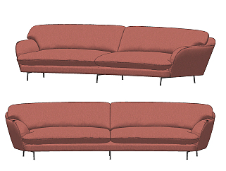 意大利 roche bobois 现代多人沙发su草图模型下载