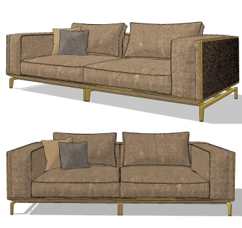visionnaire 现代多人沙发,su草图模型下载