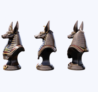 111古埃及嘼头神兽雕塑su草图模型下载