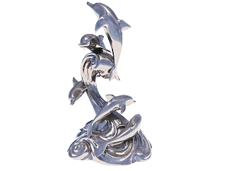 25现代海豚动物雕塑雕像su草图模型下载