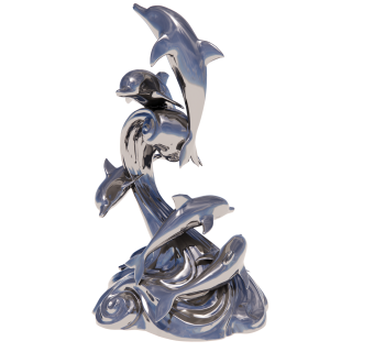 25现代海豚动物雕塑雕像su草图模型下载