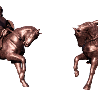 23古代古罗马青铜铜艺骑马士兵，人物雕塑雕像su草图模型下载