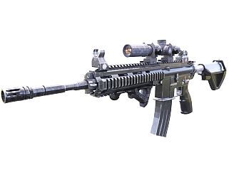 20现代M416<em>突击</em>步枪武器载su草图模型下载