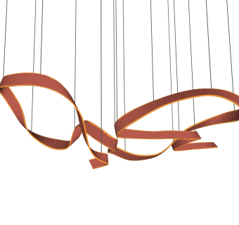 现代异形飘带吊灯吊饰su草图模型下载