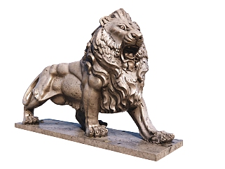 现代行走中狮子雕塑su草图模型下载