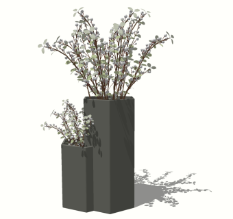 09现代新中式花瓶插花su草图模型下载