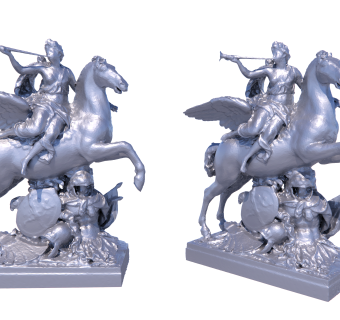欧式人物骑马雕塑su草图模型下载