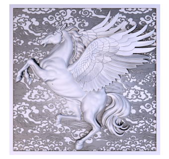 现代飞马浮雕su草图模型下载