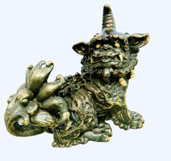 中式古典祥怪兽麒麟雕塑su草图模型下载