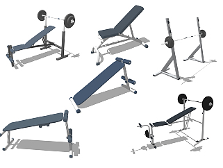 现代<em>健身器材</em>，健身房su草图模型下载