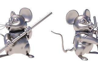 现代老鼠雕塑su草图模型下载