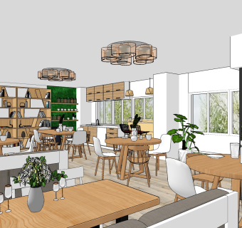 现代书吧su草图模型下载