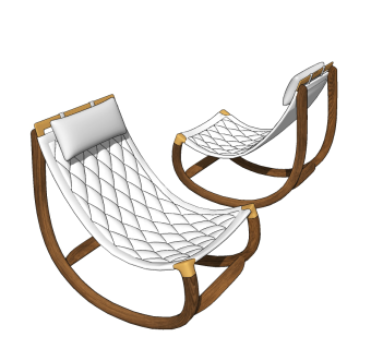 现代休闲躺椅,su草图模型下载