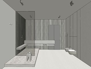 现代卫浴,卫生间su草图模型下载