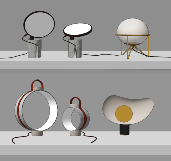 现代台灯组合su草图模型下载