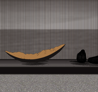 新中式传造型雕塑摆件石头，水景su草图模型下载