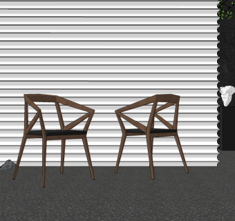 新中式单椅su草图模型下载