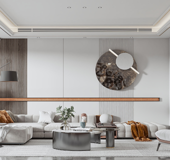 现代客餐厅su草图模型下载