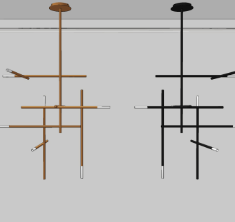 现代吊灯组合su草图模型下载