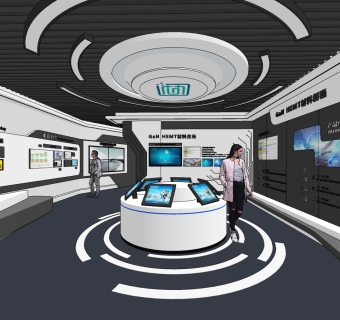 现代科技展厅su草图模型下载
