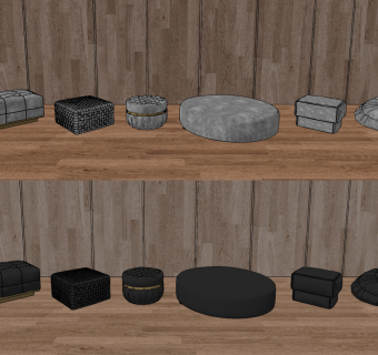 现代沙发墩蒲团座垫,凳子,脚踏,懒人沙发su草图模型下载