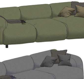 wooddi现代沙发su草图模型下载