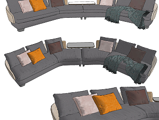 米诺蒂·<em>罗森</em>沙发，现代沙发su草图模型下载