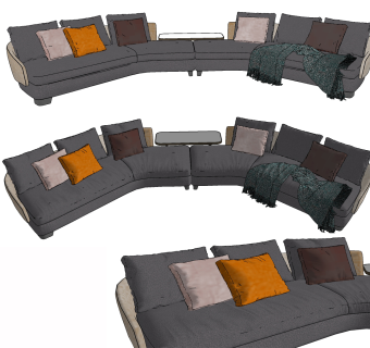 米诺蒂·罗森沙发，现代沙发su草图模型下载