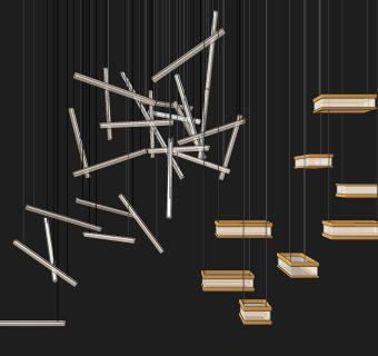 现代吊灯组合,su草图模型下载